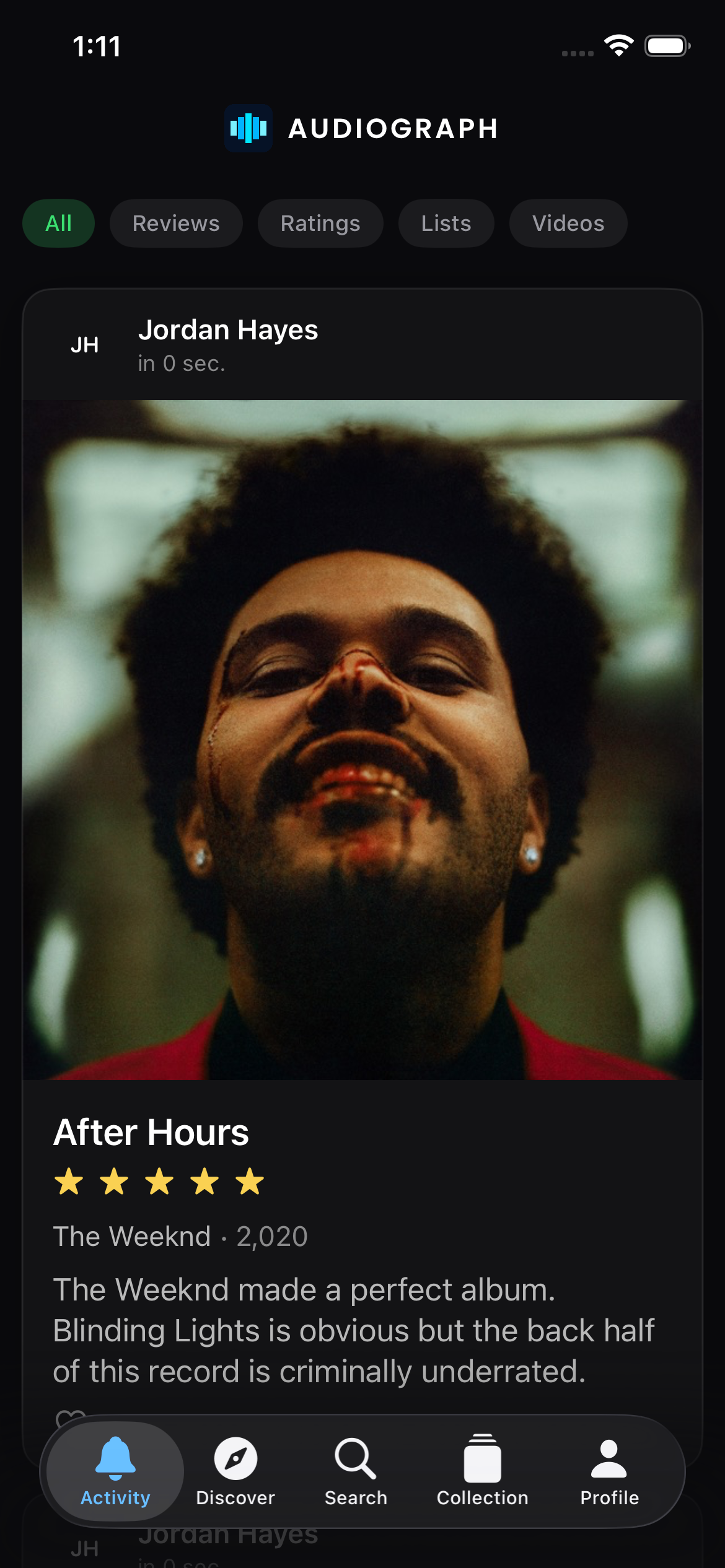 Activity Feed — friend reviews